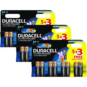 Duracell Ultra Power AA 3 Packs of 4+4