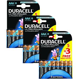 Duracell Ultra Power AAA 3 Packs of 4+4
