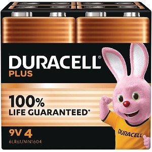 Duracell Plus Power 9v 4 Pack