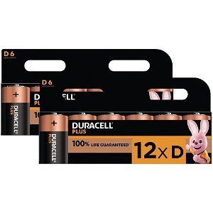 Duracell Plus Power D Size 2 Packs of 6