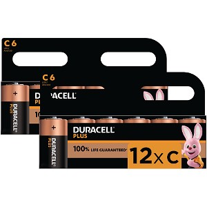 Duracell Plus Power C Size 2 Packs of 6