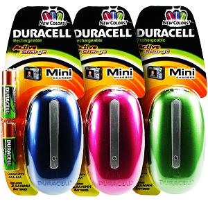 Duracell Mini Charger Colour 6 Pack