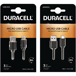 Duracell 1m+2m Kabel USB-A do Micro USB