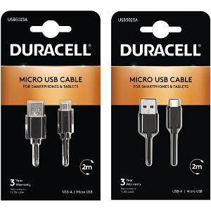 Duracell 1m+2m Kabel USB-A do Micro USB