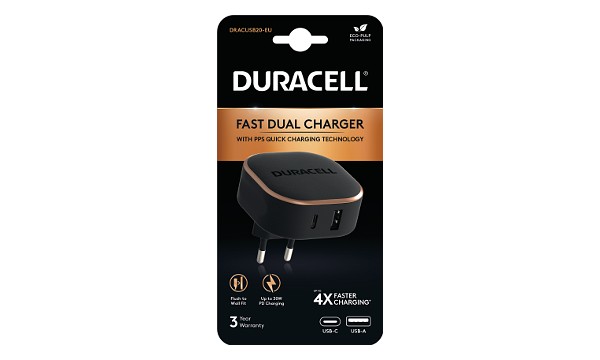 Duracell 30W USB-A + USB-C PPS Ładowarka